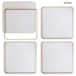 Tea Coaster MDF Square 4 Inch 4Pcs Set