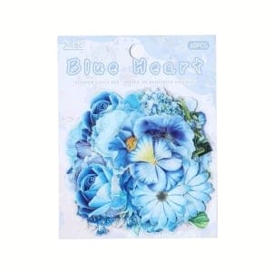 Journal Ephemera Clear PET Sticker Pack (60 pcs) – Blue Heart (YRHY)