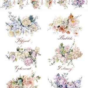 PET Sticker Roll - Flowers 2 (2.75 inches by 3 metres)