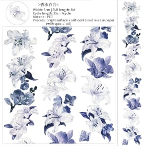 PET Sticker Roll - Flowers 4 (2 inches by 3 metres)