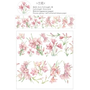 PET Sticker Roll - Flowers 5 (3.25 inches by 3 metres)