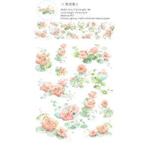 PET Sticker Roll - Flowers 7 (3.25 inches by 3 metres)