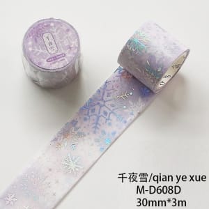 Washi Holographic Sticker Roll - Snowflakes (30mm by 3 metres)