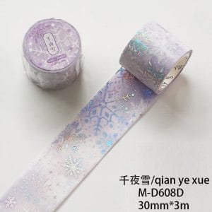 Washi Holographic Sticker Roll - Snowflakes (30mm by 3 metres)