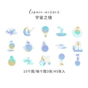 Holographic Clear PET Flowers Stickers (45 pcs) - Travel