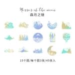 Holographic Clear PET Flowers Stickers (45 pcs) - Forest