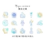 Holographic Clear PET Flowers Stickers (45 pcs) - Alchemy