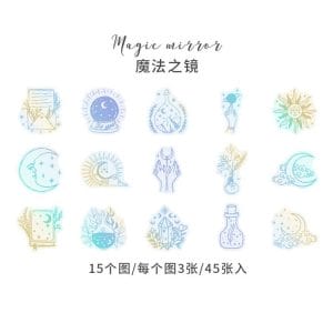 Holographic Clear PET Flowers Stickers (45 pcs) - Alchemy