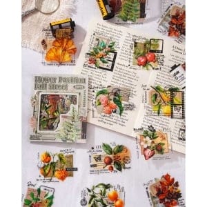 Clear PET Stickers (20 pcs) – Flower Pavillion Fall Street (CJHY)