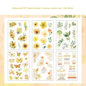 Journal Ephemera Clear PET Sticker Pack (6 sheets) – Green Forest Orange Shadow (HDLY)
