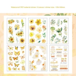 Journal Ephemera Clear PET Sticker Pack (6 sheets) – Green Forest Orange Shadow (HDLY)
