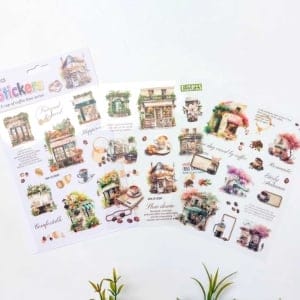 PET Clear Stickers (3 sheets) - A cup of coffee time series (WX-SK-1)