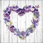 German Decoupage Napkins (5 pcs)  - Purple Heart