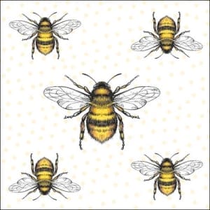 German Decoupage Napkins (5 pcs) - Flying Bees