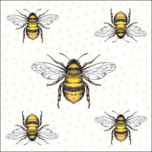 German Decoupage Napkins (5 pcs) - Flying Bees