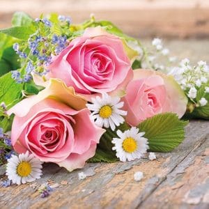 German Decoupage Napkins (5 pcs) - Roses Pink