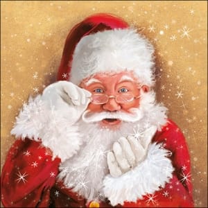 German Decoupage Napkins (5 pcs) - Santa Watch This (Christmas)