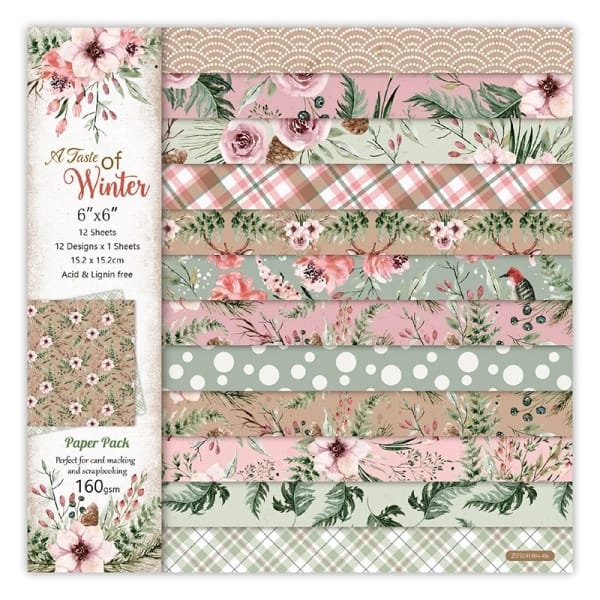12 by 12 inch Scrapbooking paper pack - A taste of Winter (24 sheets)