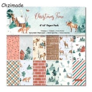 8 by 8 inch Scrapbooking paper pack - Christmas Time (24 sheets)