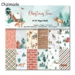 8 by 8 inch Scrapbooking paper pack - Christmas Time (24 sheets)