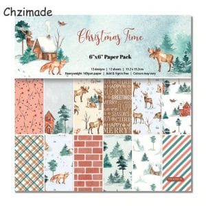 8 by 8 inch Scrapbooking paper pack - Christmas Time (24 sheets)
