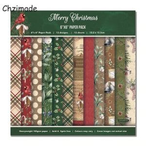 8 by 8 inch Scrapbooking paper pack - Merry Christmas (24 sheets)