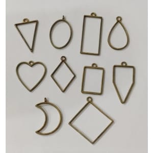 Metal Bezels or pendant for UV Resin (Pack of 10) - Antique