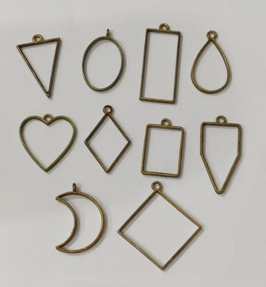 Metal Bezels or pendant for UV Resin (Pack of 10) - Antique
