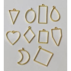 Metal Bezels or pendant for UV Resin (Pack of 10) - Gold