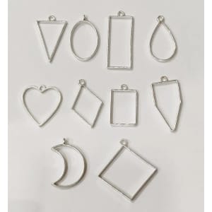 Metal Bezels or pendant for UV Resin (Pack of 10) - Silver