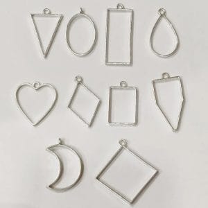 Metal Bezels or pendant for UV Resin (Pack of 10) - Silver