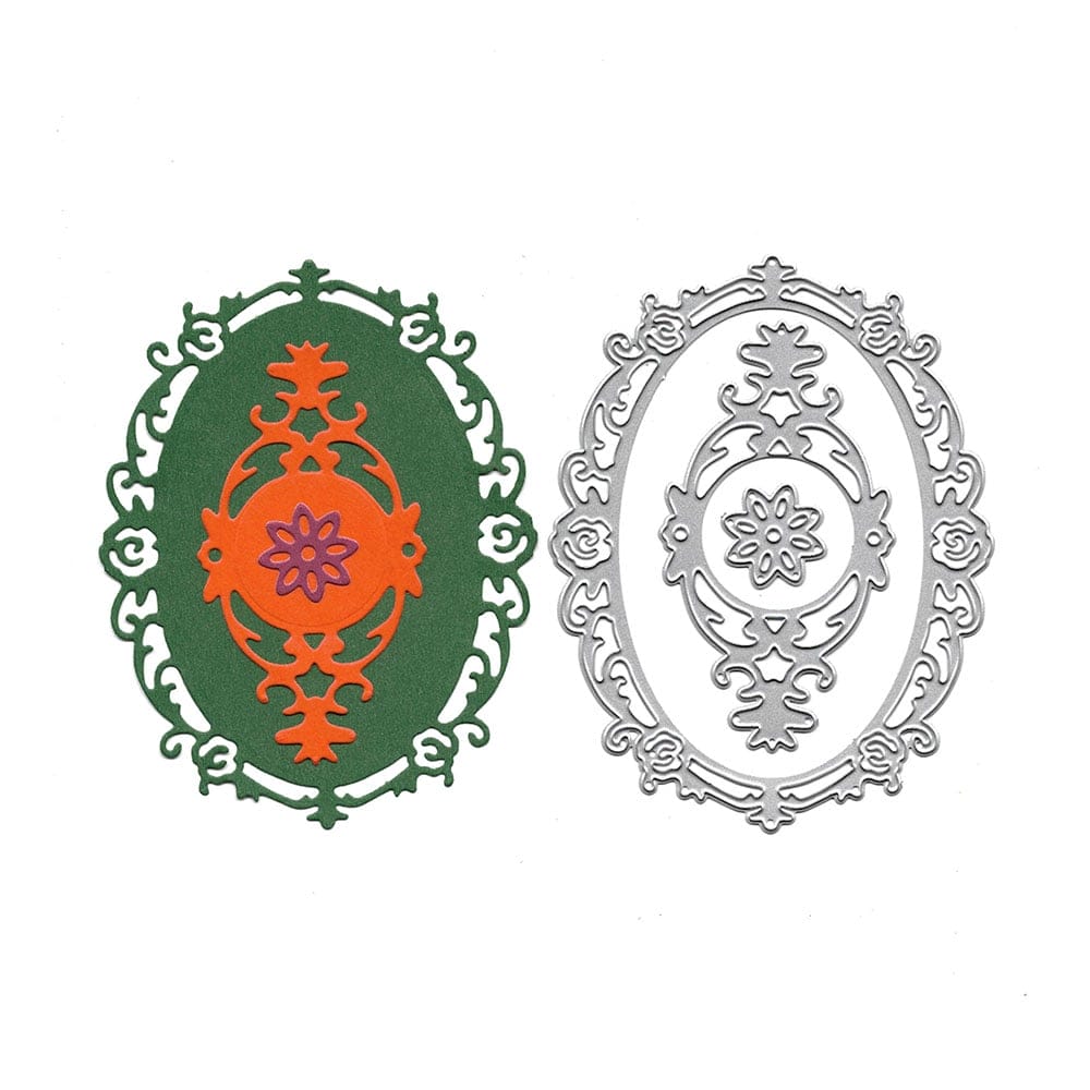 Steel Dies - Ornate Oval Frames (Set of 3 dies) (XY896) XY896 CraftAdda Steel Dies Steel Dies - Ornate Oval Frames (Set of 3 dies) (XY896)