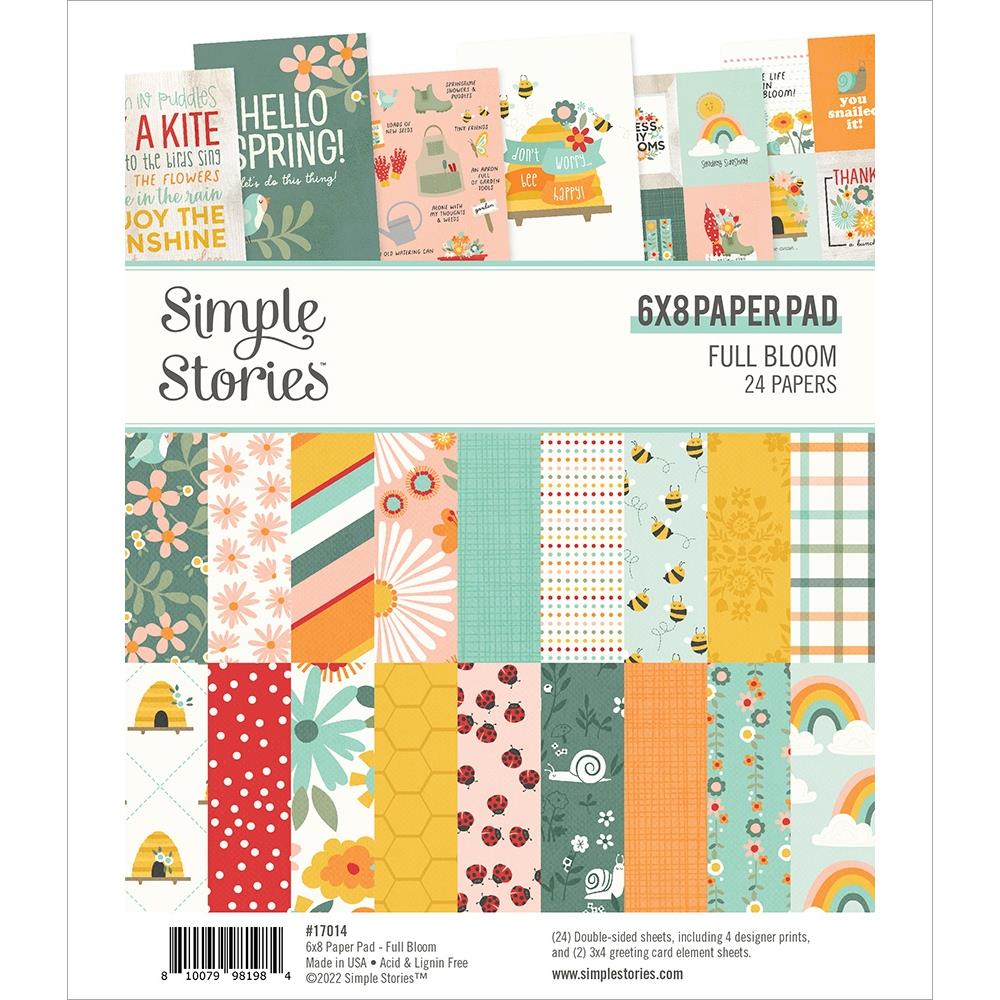 Simple Stories Double-Sided Paper Pad - Full Bloom (6"X8" 24/Pkg) simple Stories paper pad 17014 Simple Stories Double-Sided Paper Pad - Full Bloom (6"X8" 24/Pkg)