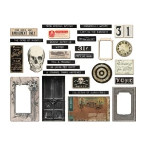 Tim Holtz Idealogy Chipboard Baseboards 32/Pkg - Halloween