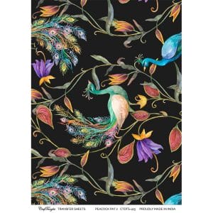 CrafTangles A4 Transfer It Sheets - Peacock Pattern 2