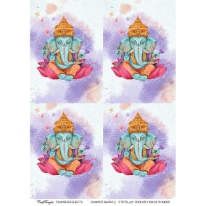 CrafTangles A4 Transfer It Sheets - Ganpati Bappa 3