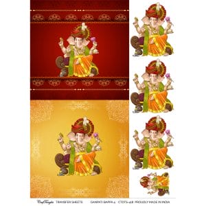 CrafTangles A4 Transfer It Sheets - Ganpati Bappa 4