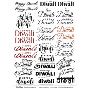 CrafTangles A4 Transfer It Sheets - Happy Diwali 5