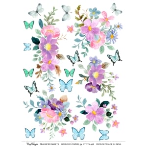 CrafTangles A4 Transfer It Sheets - Spring Flowers 34