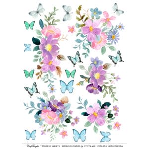 CrafTangles A4 Transfer It Sheets - Spring Flowers 34