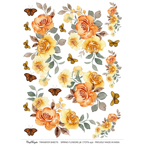 CrafTangles A4 Transfer It Sheets - Spring Flowers 38