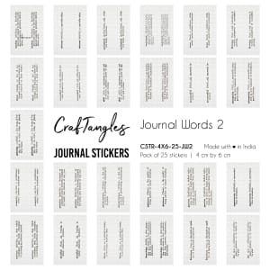 CrafTangles Journal Stickers 4 by 6 cm (Pack of 25 designs) - Journal Words 2