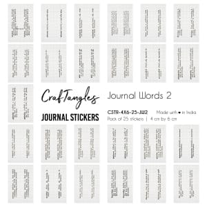 CrafTangles Journal Stickers 4 by 6 cm (Pack of 25 designs) - Journal Words 2