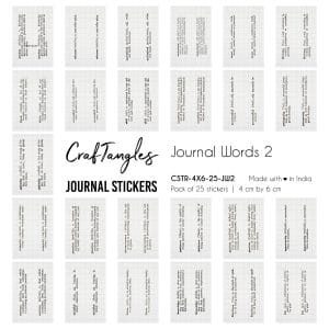 CrafTangles Journal Stickers 4 by 6 cm (Pack of 25 designs) - Journal Words 2