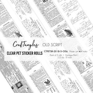 CrafTangles Clear PET Journal Sticker Rolls (Pack of 5 designs) - Old Script