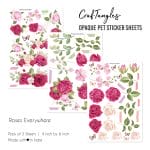 CrafTangles Opaque clear PET Sticker sheets - Roses Everywhere