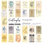 CrafTangles Journal Stickers 4 by 6 cm (Pack of 25 designs) - Vintage Bits 1