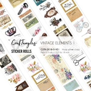 CrafTangles Journal Sticker Rolls (Pack of 5 designs) - Vintage Elements 1