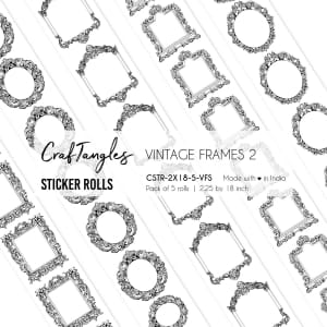 CrafTangles Journal Sticker Rolls (Pack of 5 designs) - Vintage Frames 2