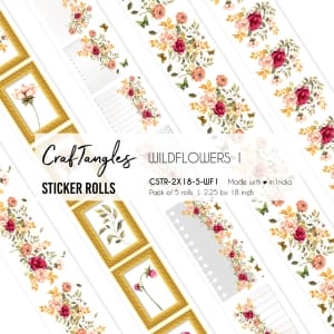 CrafTangles Journal Sticker Rolls (Pack of 5 designs) - Wildflowers 1